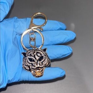 Gold and Silver Tiger Keychain